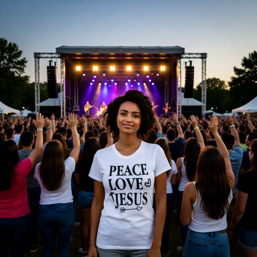 T-shirt Peace Love Jesus Bold Faith Statement Tee
