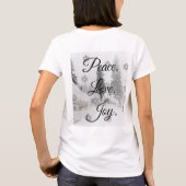 T-shirt Peace Love Joy | Noir et blanc Snowfall Noël (Dos)