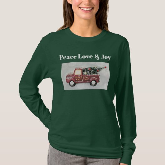 T-shirt Peace Love & Joy Toy Camion Joyeux Noël (Devant)