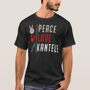 T-shirt Peace Love Kantele Instrument de musique Kantele M