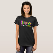 T-shirt Peace Love King Cake Funny Mardi Gras Festival Par (Devant entier)