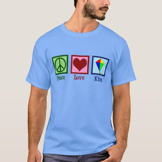 T-shirt Peace Love Kites Cute Kite Festival (Devant)