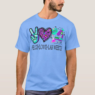 T-shirt Peace Love Lab Week 2023 Médicale Laboratory echno