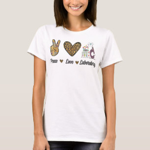 T-shirt Peace Love Laboratoire Recherche Leopard Men Wom