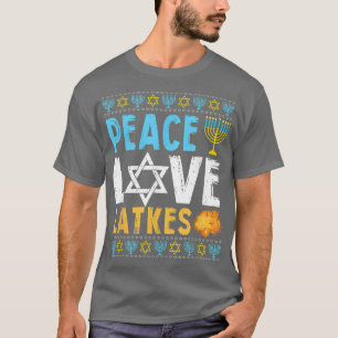 T-shirt Peace Love Latkes drôle Hanoukka Chanukah juif