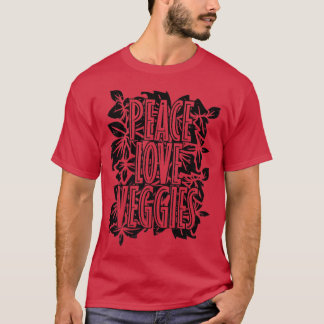 T-shirt Peace Love Légumes Plantes, Vegan