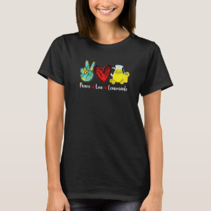 T-shirt Peace Love Lemonade Jaune Lemon Femmes Hommes Fill