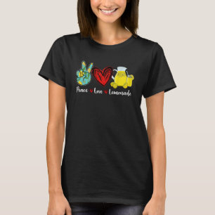 T-shirt Peace Love Lemonade Jaune Lemon Femmes Hommes Fill