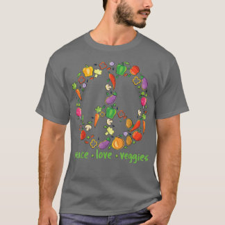T-shirt Peace Love Les Légumes mangent des légumes végétar
