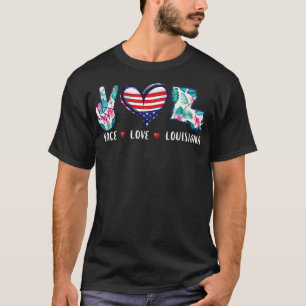 T-shirt Peace love Louisiana cultivé Souvenirs pour hommes