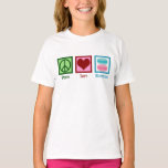 T-shirt Peace Love Macarons mignonnes Macaron Girls<br><div class="desc">Peace Love Macarons. Un joli t-shirt en macaron cadeau pour un enfant qui aime les jolis biscuits pastel.</div>