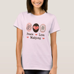T-shirt Peace Love Mahjong
