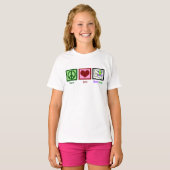 T-shirt Peace Love Mardi Gras Enfants (Devant entier)