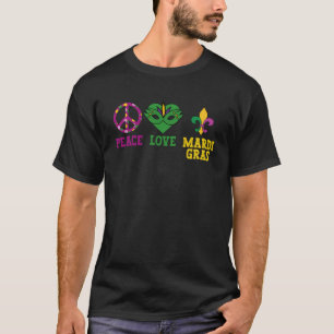 T-shirt Peace Love Mardi Gras Fête Fêtes G