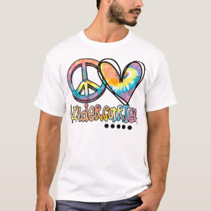 T-shirt Peace Love maternelle Funny Tie Dye Premier Jour D