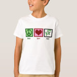 T-shirt Peace Love Math Kids<br><div class="desc">Quelle est la racine carré de x ? Je suis doué pour résoudre des problèmes de maths. Un mignon maillot de maths pour un enfant qui aime les mathématiques.</div>