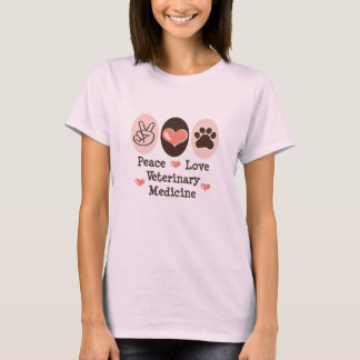 T-shirt Peace Love Medicine vétérinaire Tee organique