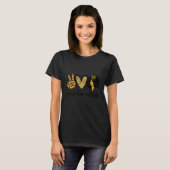 T-shirt Peace Love Melanin Pride With Hand Heart Black Wom (Devant entier)