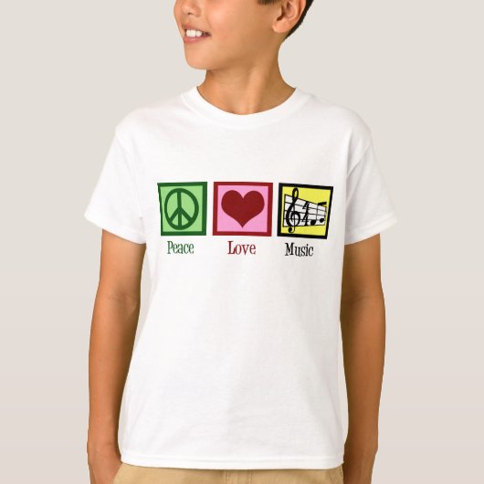 T-shirt Peace Love Music Enfants (Devant)