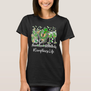 T-shirt Peace Love Nurse St Patrick Day 2022 Camp Nurse Em