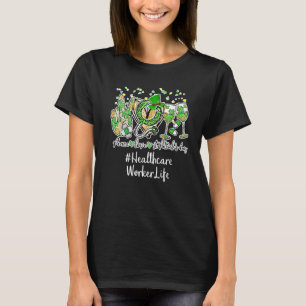 T-shirt Peace Love Nurse St Patrick Day 2022 Healthcare Wo