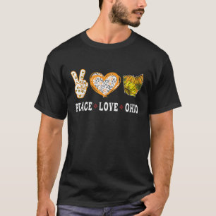 T-shirt Peace love Ohio State Souvenirs Tournesol