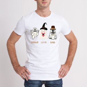 T-shirt Peace Love Papa Drôle Halloween