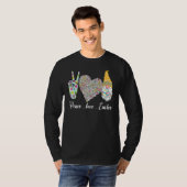T-shirt Peace Love Pâques Bunny Leopard Graphisme Pâques (Devant entier)