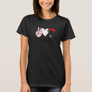 T-shirt Peace Love Parapente Peace Hand Sign Parapente
