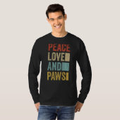 T-shirt Peace Love Paws (Devant entier)
