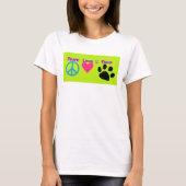 T-shirt Peace Love & Paws (Devant)
