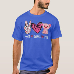 T-shirt Peace Love Pigs Shirt Cute Pig Mom Farmer Farm Ani