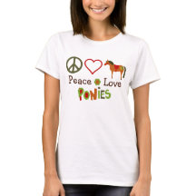 Peace Love Ponies Cheval Rétro