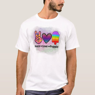 T-shirt Peace Love Poppin' Tie Dye Push Fidget Toy