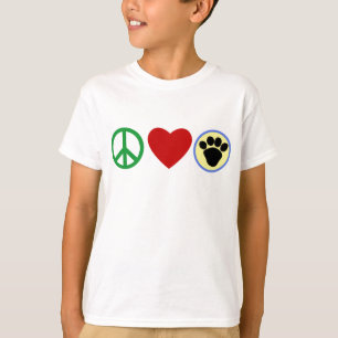T-shirt Peace Love Puppy Paws T-shirts, Cadeaux