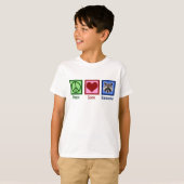 T-shirt Peace Love Raccoons Enfants (Devant entier)