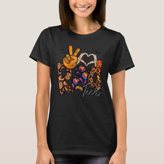 T-shirt Peace Love Radiologic Technologist Halloween Radio (Devant)