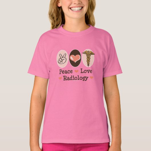 T-shirt Peace Love Radiologie Enfants Ringer Tee (Devant)