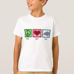 T-shirt Peace Love Rats Enfants<br><div class="desc">Un signe de paix,  un coeur et un rat. J'adore mon rat de compagnie mignon. Peace Love Rats T-Shirt pour enfants.</div>