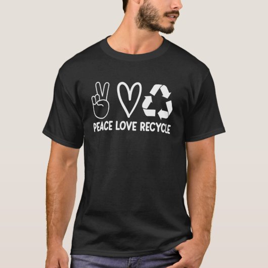 T-shirt Peace Love Recycle (Devant)
