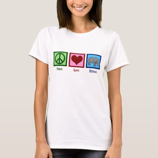 T-shirt Peace Love Rhinos (Devant)