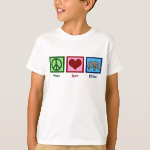 T-shirt Peace Love Rhinos Cute Rhino Kids