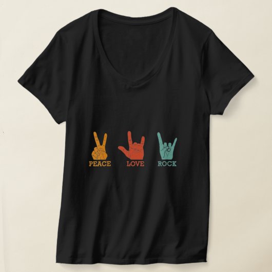 T-shirt Peace Love Rock (Poser)