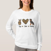 T-shirt Peace Love Rottweiler Lover Pet Dog Puppy Propriét (Devant)