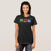 T-shirt Peace Love Rottweilers (Devant entier)