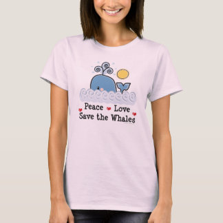 T-shirt Peace Love Save The Whales Organic Tee - shirt