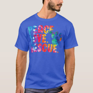 T-shirt Peace Love Secourt Amoureux des chiens Parent Adop