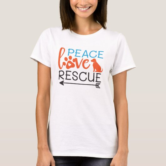 T-shirt Peace Love Secourt Chiens (Devant)