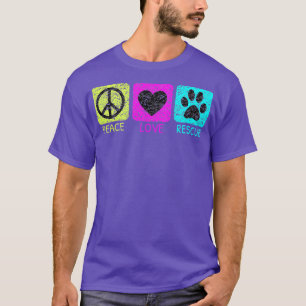T-shirt Peace Love Secourt Chiens Amoureux des animaux en