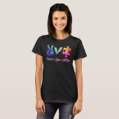 T-shirt Peace Love Sensibilisation sur l'autisme de l'auti (Devant entier)